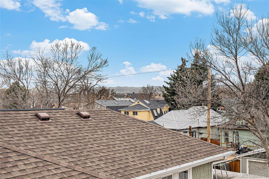 Mountain views from the roof deck