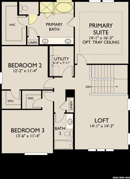 2D floor plan layout of this home in The Wilder, Adkins, TX (Image 3).