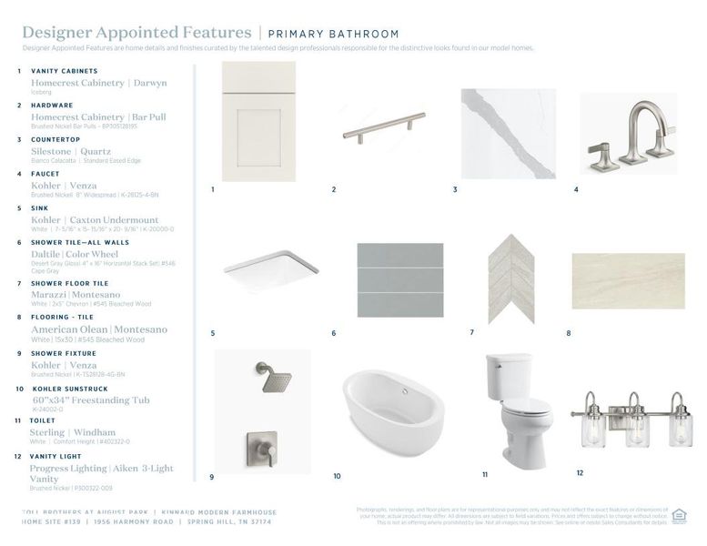Sample of building materials used in homes in Toll Brothers at August Park, Spring Hill (Image 10).