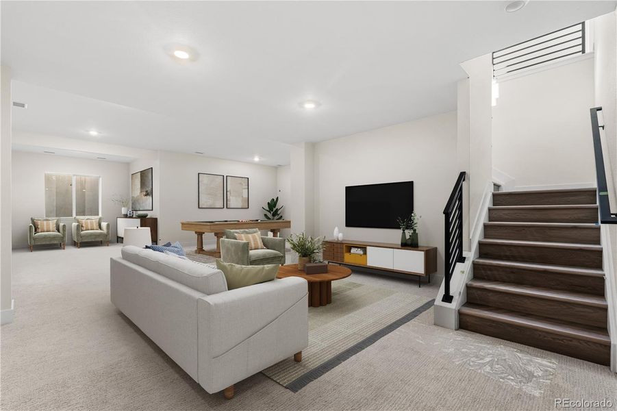 Furnished interior view inside a new home in Reserve at The Canyons, Castle Pines (Image 27). Furnished interior view inside a new home in Reserve at The Canyons, Castle Pines (Image 27).