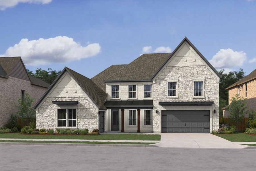 Representative exterior photo of a completed home built from the Little Rock by K. Hovnanian® Homes in Elevon, Lavon, TX (Image 13). Representative exterior photo of a completed home built from the Little Rock by K. Hovnanian® Homes in Elevon, Lavon, TX (Image 13).