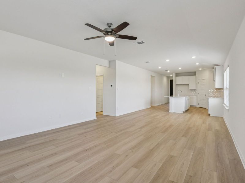 Living room in the Allen floorplan at a Meritage Homes community. Living room in the Allen floorplan at a Meritage Homes community.