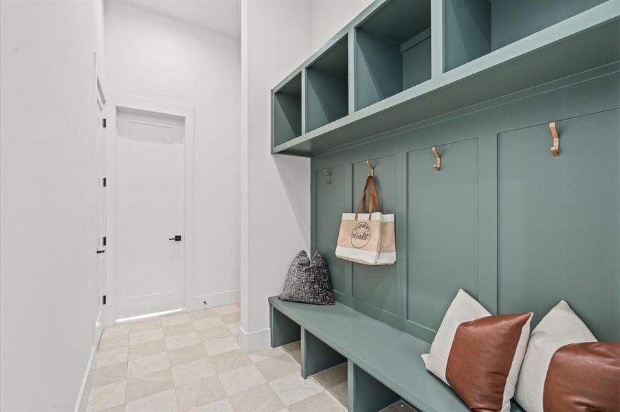 Mudroom with storage. Previous TOMO Homes project.