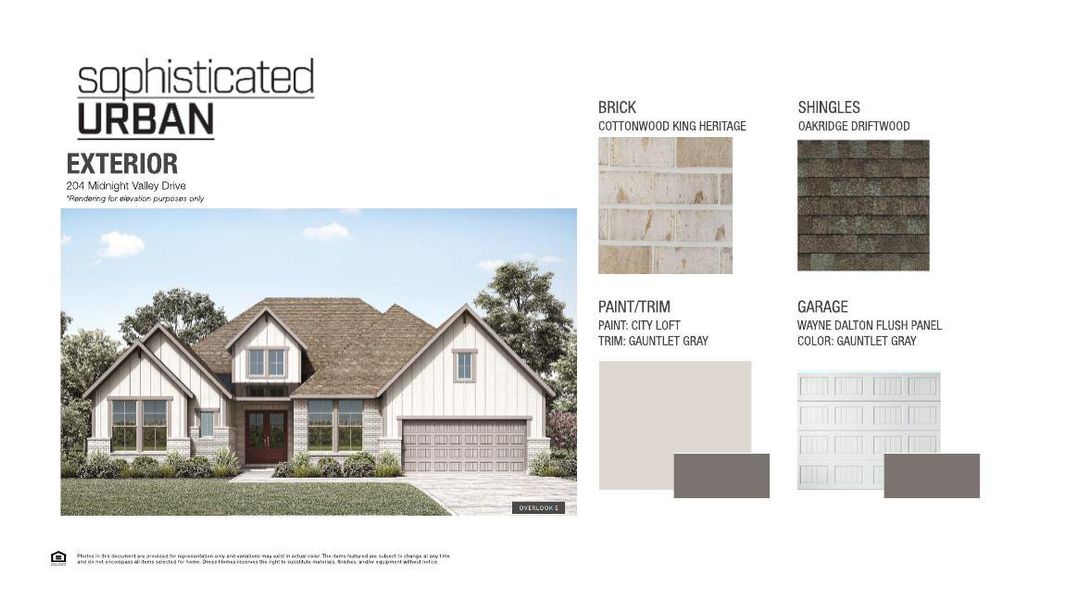 Experience superior curb appeal with this elegant two-story residence featuring a sophisticated exterior and attached garage.