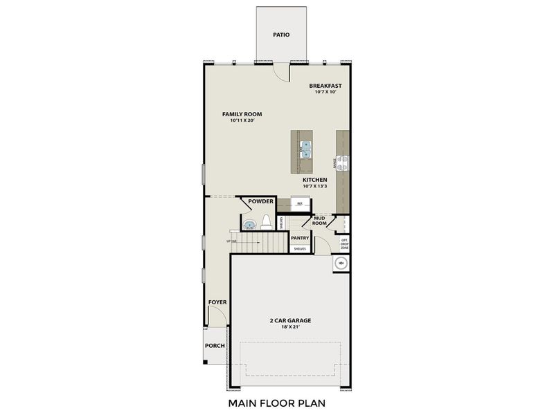 2D floor plan layout for the The Wake C by Davidson Homes LLC in Lake Park Villas, Wylie, TX (Image 5). 2D floor plan layout for the The Wake C by Davidson Homes LLC in Lake Park Villas, Wylie, TX (Image 5).