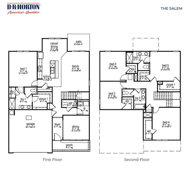 2D floor plan layout of this home in Fernhill Farms, Statesboro, GA (Image 2).