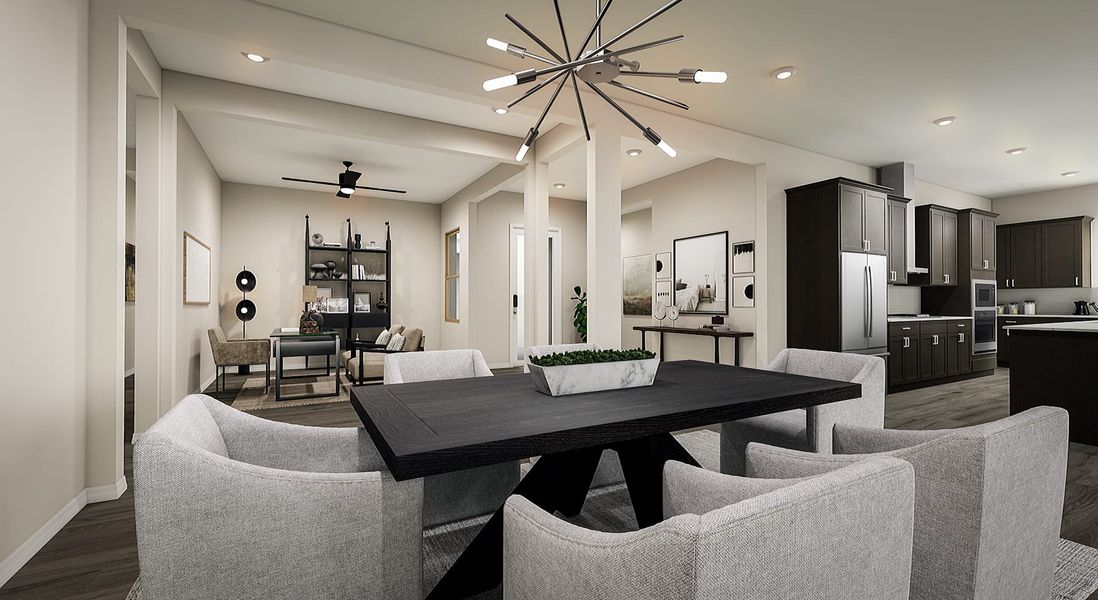 Representative furnished interior of a home built from the Pecan Plan 58-6 by Tri Pointe Homes in Whispering Hills, Laveen (Image 7). Representative furnished interior of a home built from the Pecan Plan 58-6 by Tri Pointe Homes in Whispering Hills, Laveen (Image 7).