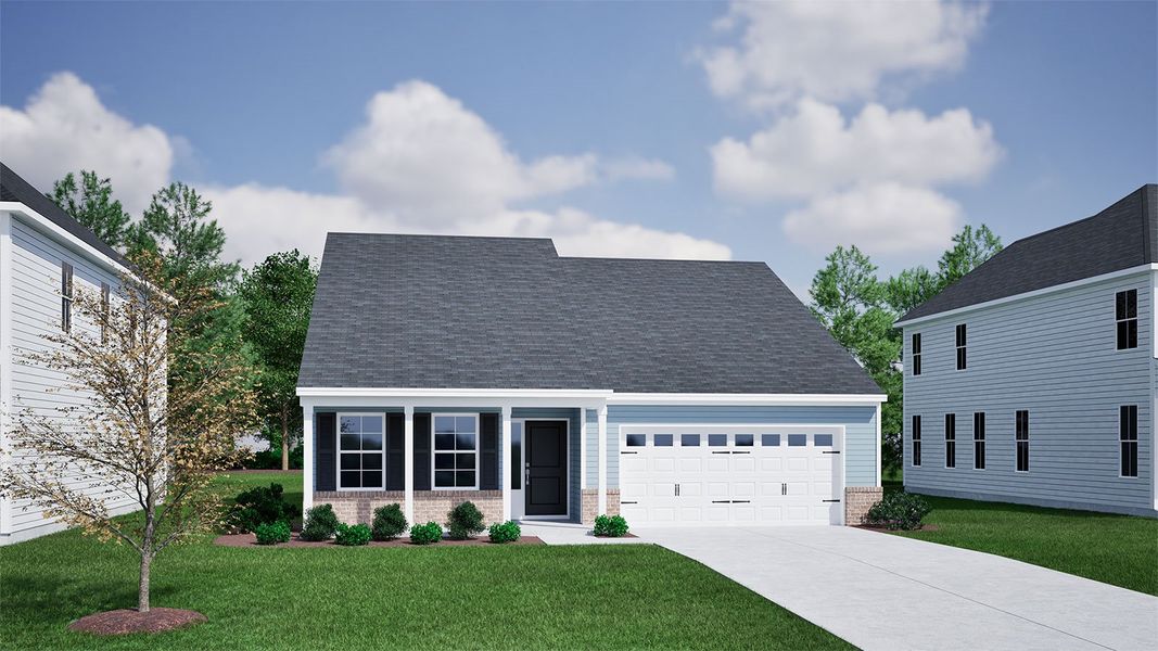 Representative exterior photo of a completed home built from the Bleckley - Genesis Value Collection by Mungo Homes in Rich Square, Ash, NC (Image 15).