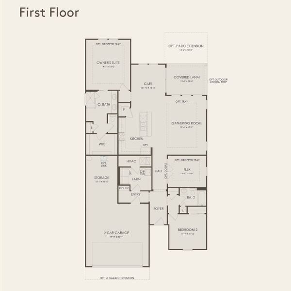 2D floor plan layout for the Mystique by Pulte Homes in Hickory Ridge, Greer, SC (Image 3).