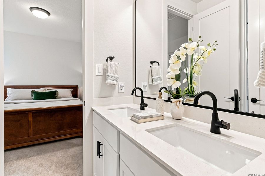 Furnished interior view inside a new home in Ventana - 60', Bulverde (Image 28).
