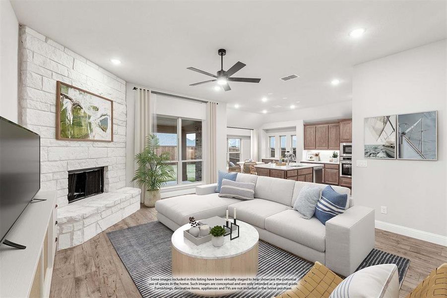 Furnished interior view inside a new home in Stone River Glen, Royse City (Image 14).