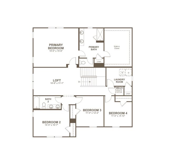 2D floor plan layout for the Ammolite by Richmond American Homes in Estates at Rivers Edge, Parrish, FL (Image 4). 2D floor plan layout for the Ammolite by Richmond American Homes in Estates at Rivers Edge, Parrish, FL (Image 4).