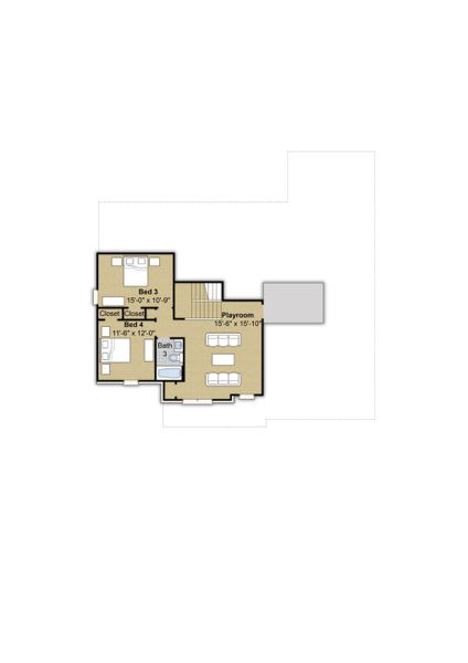 2D floor plan layout for the Oakhall by Grant & Co in Manor at Hall Creek, Arlington, TN (Image 4).