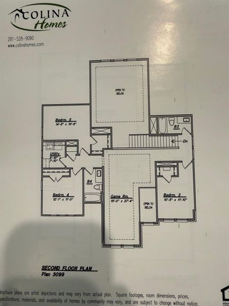 2D floor plan layout of this home in Grand Magnolia, Magnolia, TX (Image 5).