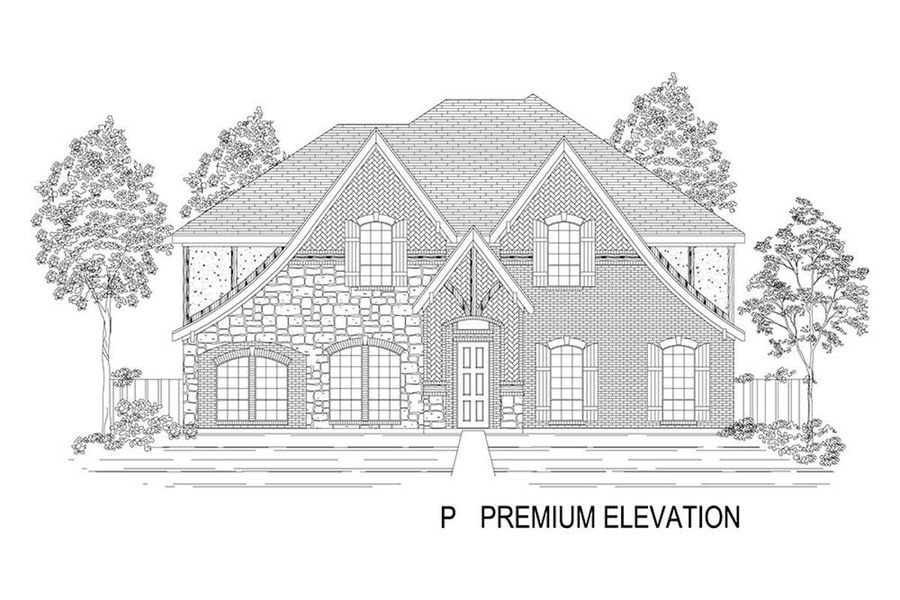 Representative rendering of the exterior for the Brentwood 3R (w/Media) by First Texas Homes (Image 18).