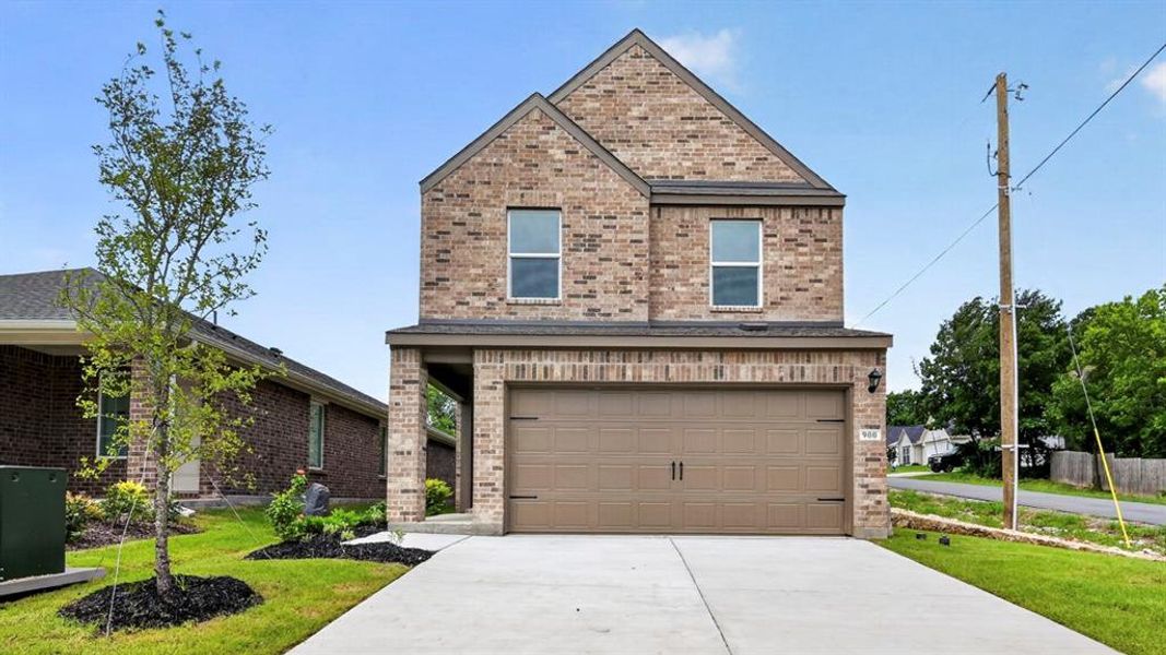 Front exterior of a new home in Hanolley Hills, Sherman, TX, highlighting curb appeal (Image 1). Front exterior of a new home in Hanolley Hills, Sherman, TX, highlighting curb appeal (Image 1).
