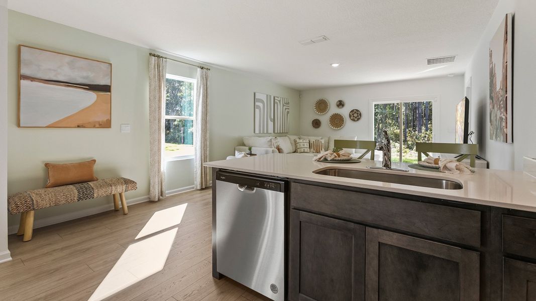 Representative furnished interior of a home built from the Allex+ by D.R. Horton in Bridle Creek Express, Jacksonville (Image 10).