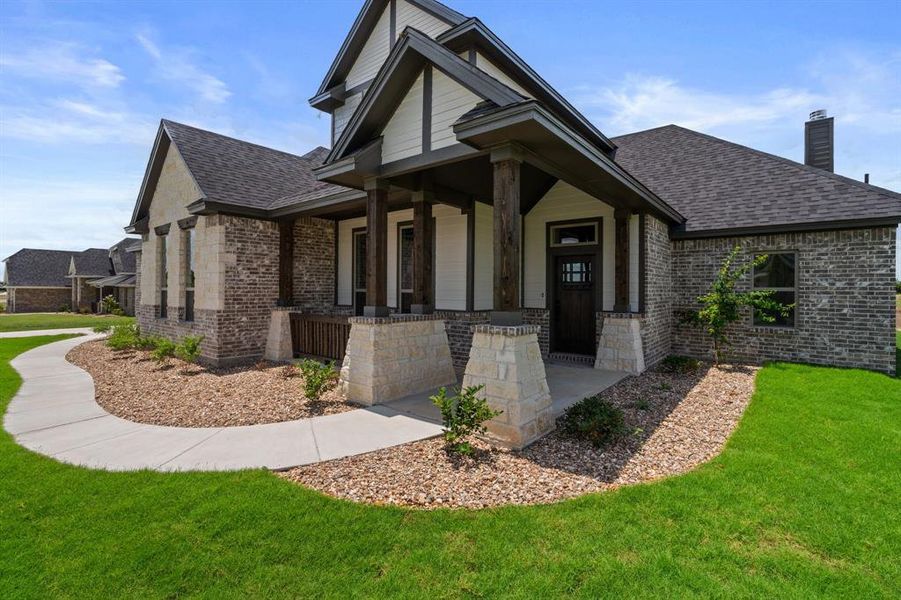 Front exterior of a new home in , Waxahachie, TX, highlighting curb appeal (Image 22).