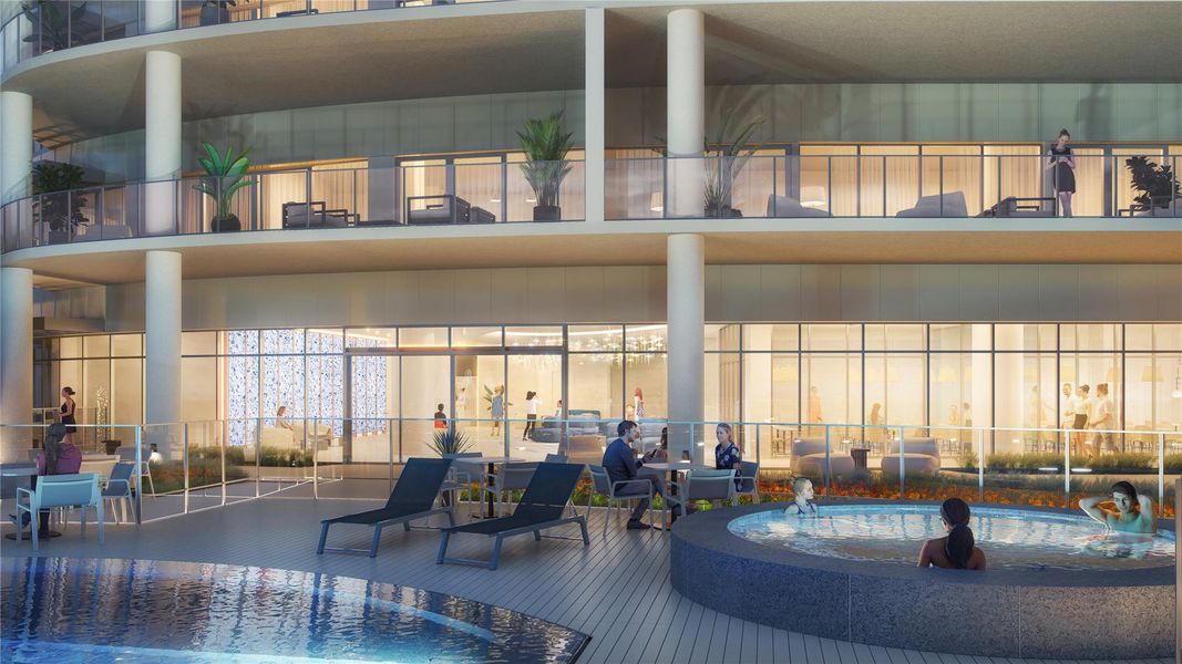 The Tiara outdoor amenity level features an inviting hot tub where you can melt away the cares of your day and watch the moonlight dance along the surface of our infinity edge pool. The Tiara outdoor amenity level features an inviting hot tub where you can melt away the cares of your day and watch the moonlight dance along the surface of our infinity edge pool.