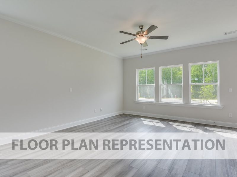 Representative unfurnished interior of a home built from the 1797 Plan by Ivey Homes in Windsor, North Augusta (Image 11).