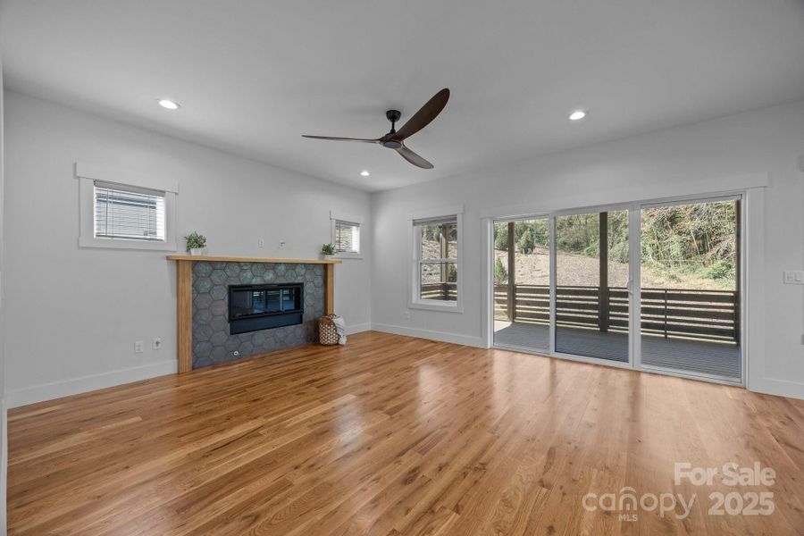 Custom tile fireplace