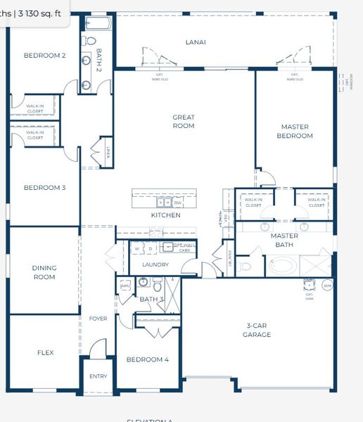2D floor plan layout for the Livorno by Maronda Homes in Rotonda, Port Charlotte, FL (Image 5).