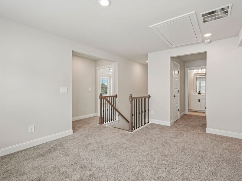 The Dallas Basement floorplan with the Upscale Rustic Linen interior package.