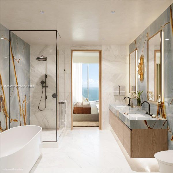 Furnished interior view inside a new home in Icon Beach Residences, Hollywood (Image 10).
