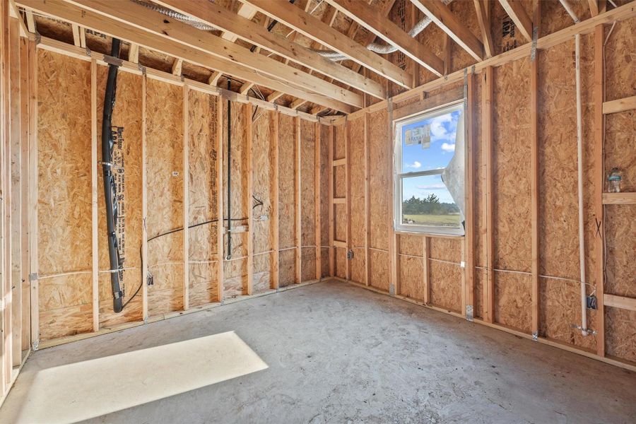 This secondary back bedroom has a view to the back yard and perfectly sized walk in closet. This secondary back bedroom has a view to the back yard and perfectly sized walk in closet.