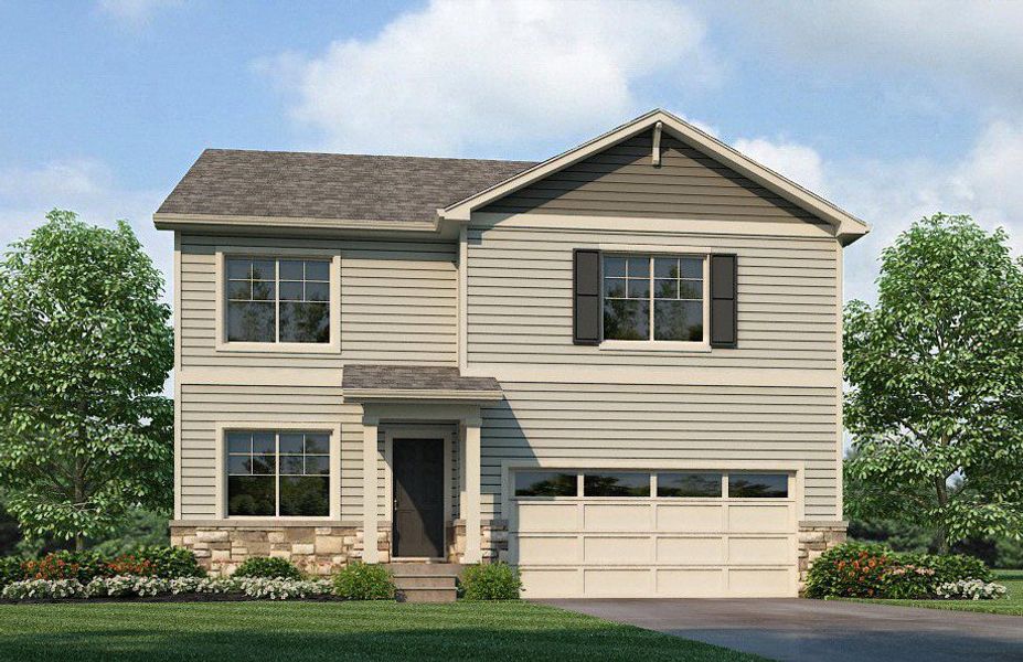 Representative exterior photo of a completed home built from the Bridgeport by D.R. Horton in Westgate, Greeley, CO (Image 23).