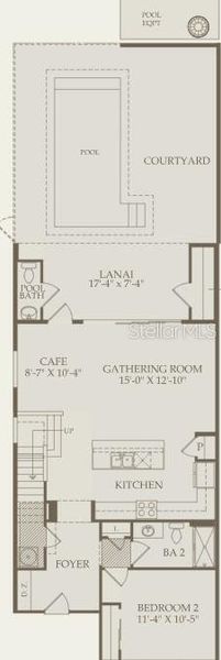 2D floor plan layout of this home in Windsor Cay Resort, Clermont, FL (Image 4).