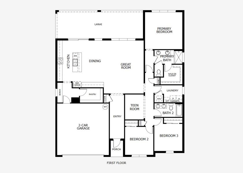 2D floor plan layout of this home in Country Club Estates, Palm Bay, FL (Image 3).