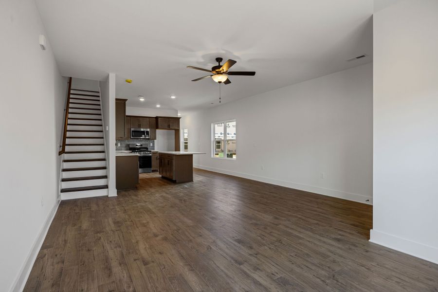 Representative unfurnished interior of a home built from the Gayle Townhome by Parkside Builders in The Parks of Mill Town, Chattanooga (Image 21).