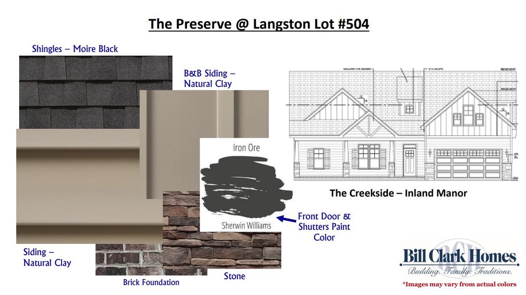 Sample of building materials used in homes in The Preserve at Langston, Winterville (Image 6). Sample of building materials used in homes in The Preserve at Langston, Winterville (Image 6).