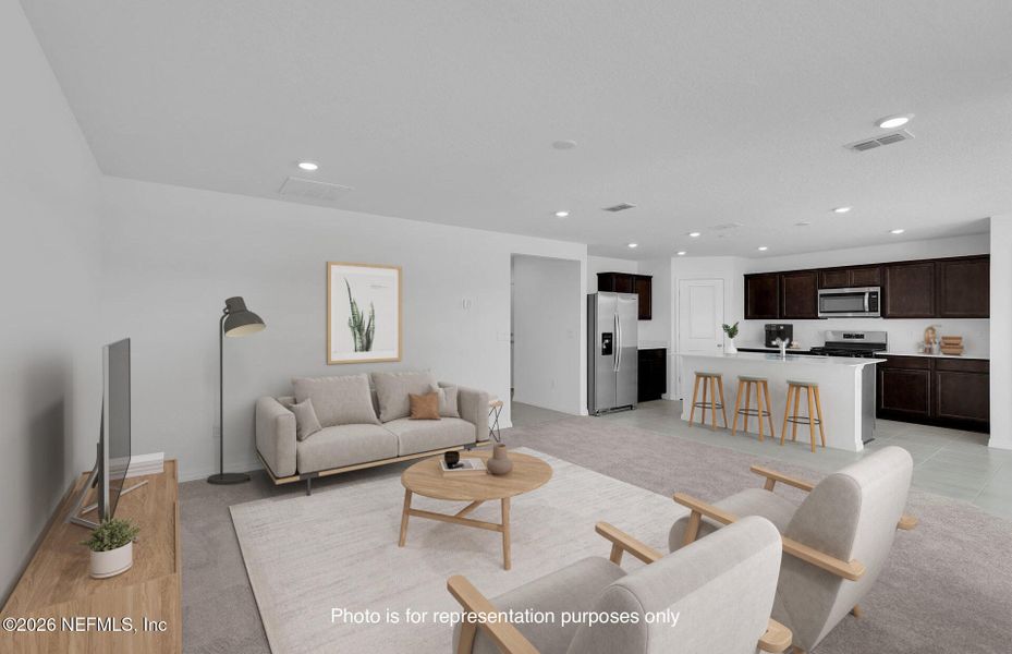 Furnished interior view inside a new home in Wells Landing, Jacksonville (Image 6).