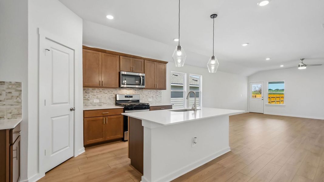 Furnished interior view inside a new home in Trails at Wildhorse, Austin (Image 9).
