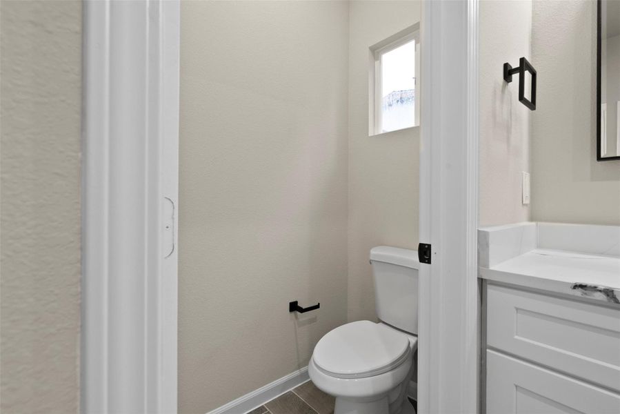 Primary bath vanity separate from facilities Primary bath vanity separate from facilities