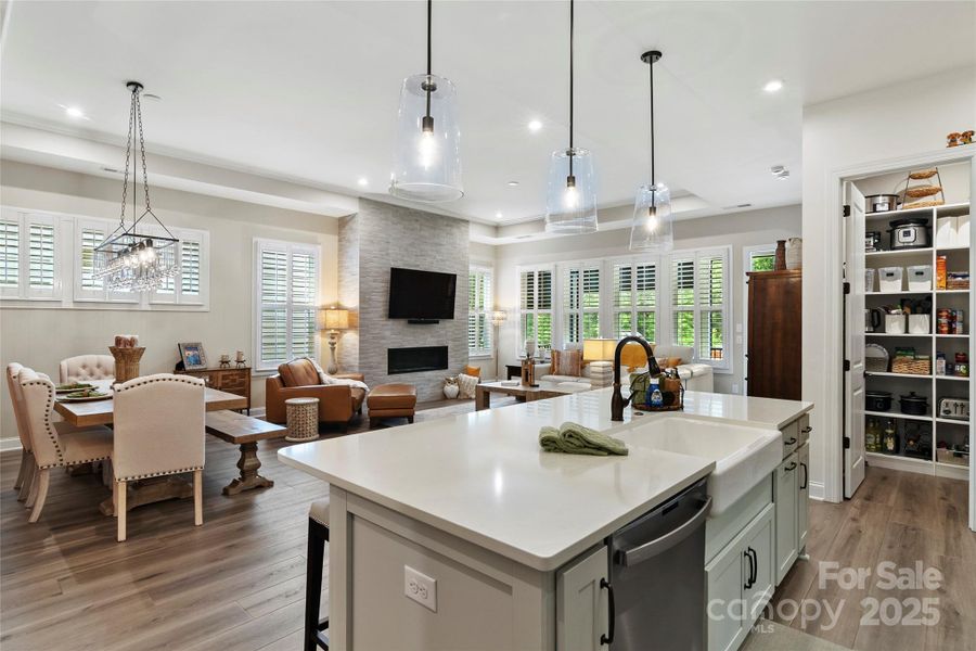 Kitchen view to dining area Kitchen view to dining area