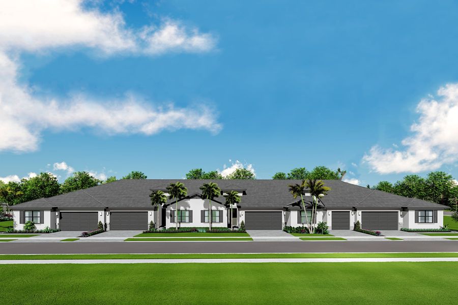 Representative exterior photo of a completed home built from the Areca II by GL Homes in Valencia Vista at Riverland, Port St. Lucie, FL (Image 9).