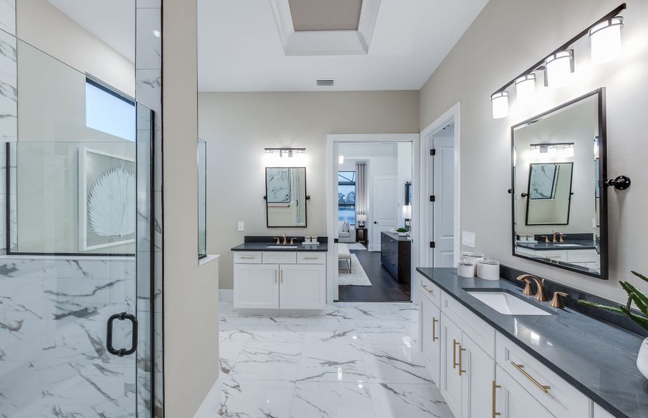 Representative furnished interior of a home built from the Sanibel by DiVosta in Orchid Isles, Palm Beach Gardens (Image 21).
