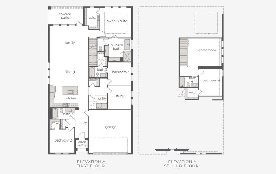 2D floor plan layout for the Frederic II by Normandy Homes in Painted Tree - Woodland West, McKinney, TX (Image 3). 2D floor plan layout for the Frederic II by Normandy Homes in Painted Tree - Woodland West, McKinney, TX (Image 3).