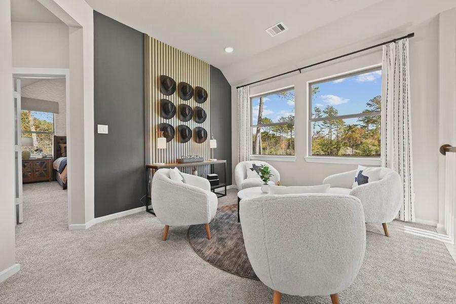 Representative furnished interior of a home built from the Chantilly 2 by Chesmar Homes in Sienna Chateau, Missouri City (Image 30).