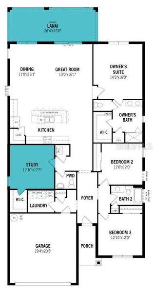 2D floor plan layout of this home in Wellen Park, Venice, FL (Image 4).