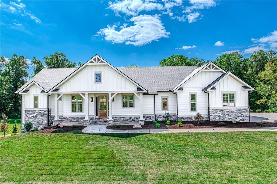 Front exterior of a new home in , Blairsville, GA, highlighting curb appeal (Image 35).