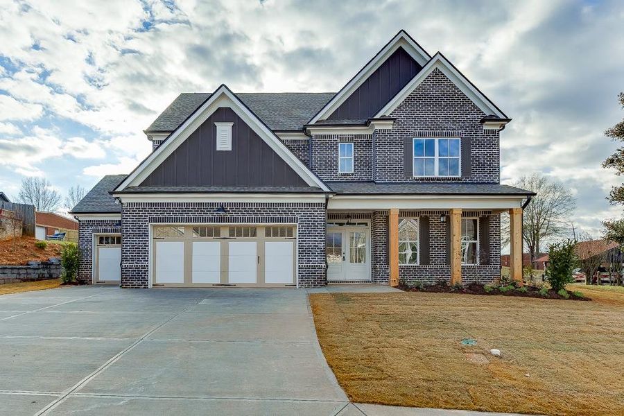Front exterior of a new home in , Buford, GA, highlighting curb appeal (Image 2). Front exterior of a new home in , Buford, GA, highlighting curb appeal (Image 2).