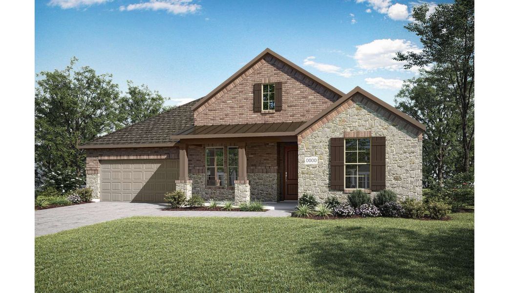 Representative exterior photo of a completed home built from the Brayden by Tri Pointe Homes in Inspiration Collection at LaPrelle, Fort Worth, TX (Image 5).