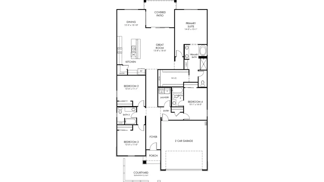 2D floor plan layout of this home in Entrada Reserve Series, Tolleson, AZ (Image 1). 2D floor plan layout of this home in Entrada Reserve Series, Tolleson, AZ (Image 1).