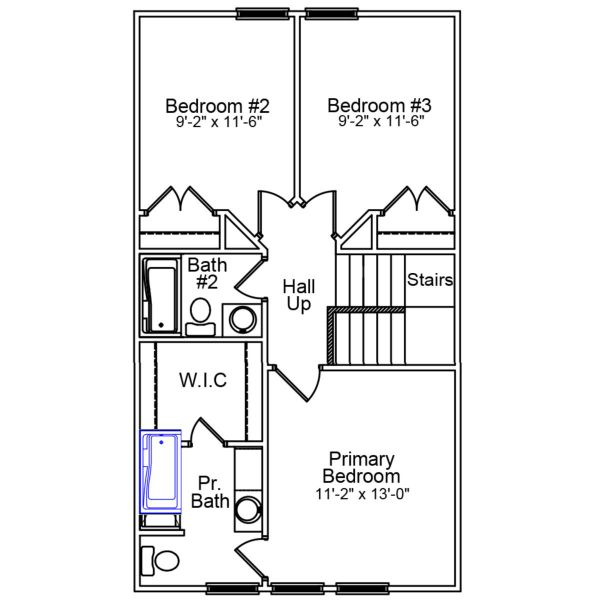 2D floor plan layout of this home in Padgett Commons, Hopkins, SC (Image 3).