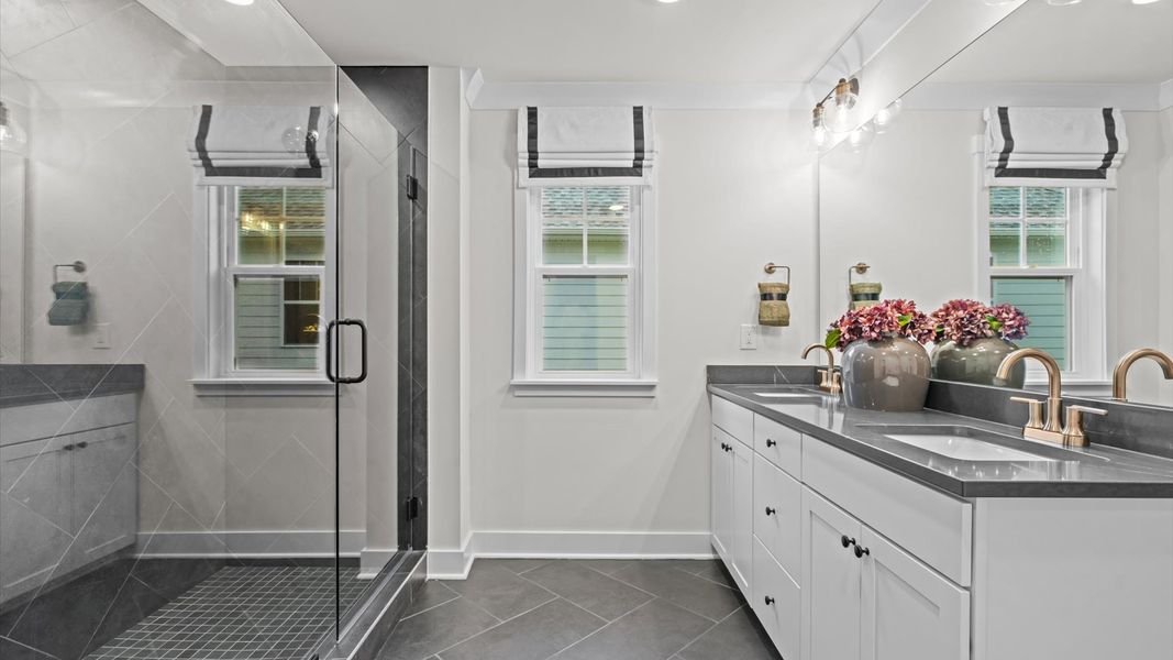 Representative furnished interior of a home built from the Pelham by DRB Homes in Station Pointe, Angier (Image 36).