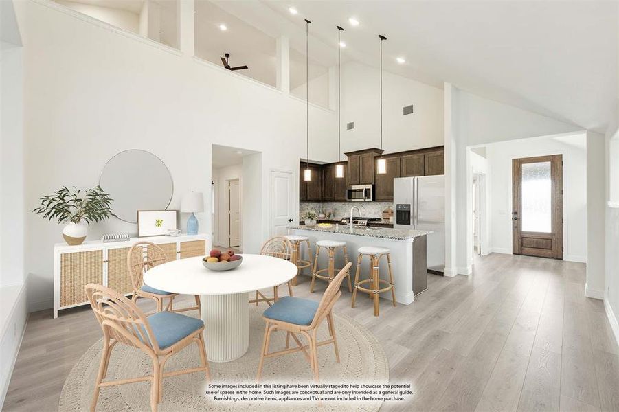 Furnished interior view inside a new home in Union Park Classic 60, Little Elm (Image 6). Furnished interior view inside a new home in Union Park Classic 60, Little Elm (Image 6).